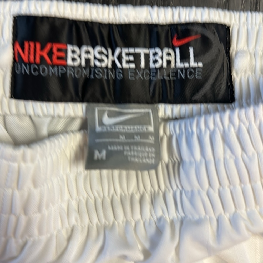 🍍 Vtg Nike Mens Athletic Shorts Medium White Blue Red Active Basketball Logo🍍 - Picture 2 of 3
